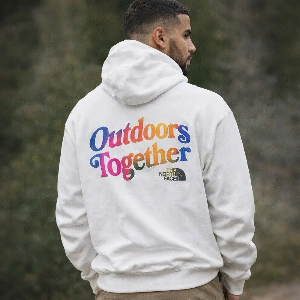 The North Face‎ White Graphic Pullover Outdoors Together Hoodie  *READ*